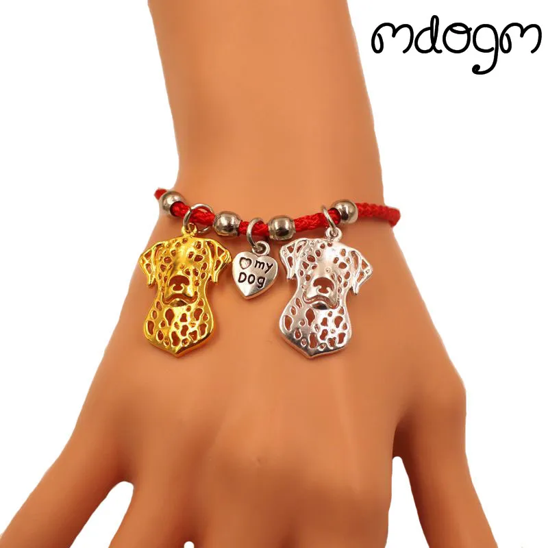 Dalmatian Dog Animal Charm Bracelet For Women Men Couple Love Rope Male