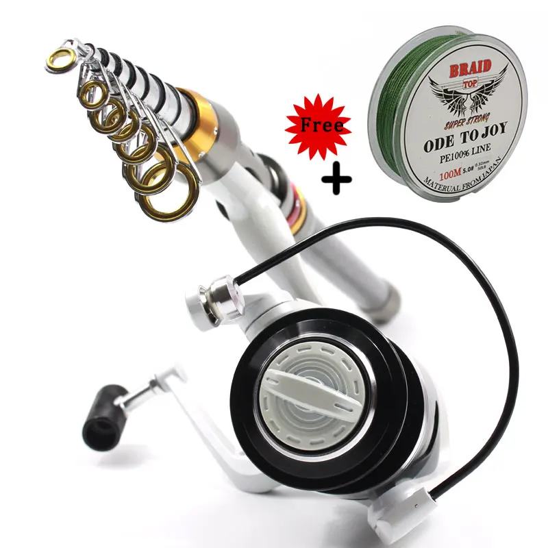 ODETOJOY1.8M-3.6M Spinning Fishing Rod Telescopic and 13BB Reel Set Olta Pole Carp Feeder Carbon fishing Combo |