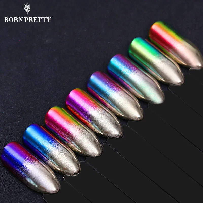 

2Pcs Gradient Chameleon Silver Mirror Nail Glitter Set Nail Art Chrome Pigment Powder Dust Glitters Paillettes Nailart UV Gel