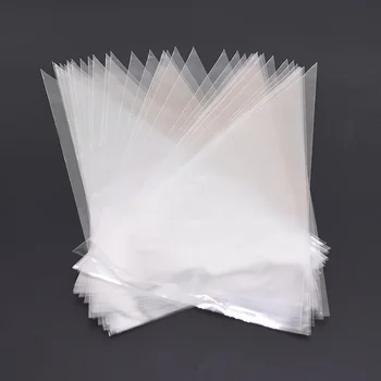 

50Pcs S/M/L Transparent Cone Bags Clear Cello Plastic Gift Bags Sweets Treat Bags Gold Twist Ties Seal Pouches Party Supplies