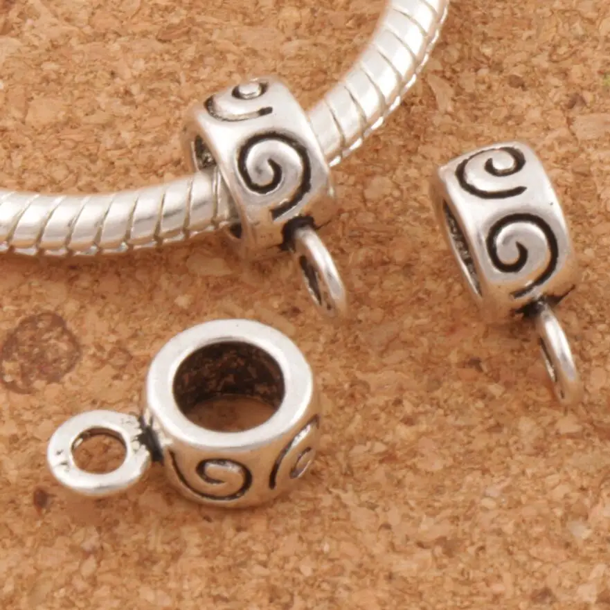 

Swirl Connectors Bails Beads 12.4x4.5mm 300pcs Antique Silver Fit Charm European Bracelet L697