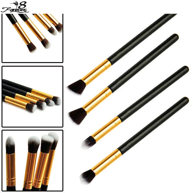 

1Set/4pcs Professional Eye brushes set eyeshadow Foundation Mascara Blending Pencil brush Makeup tool Cosmetic Black