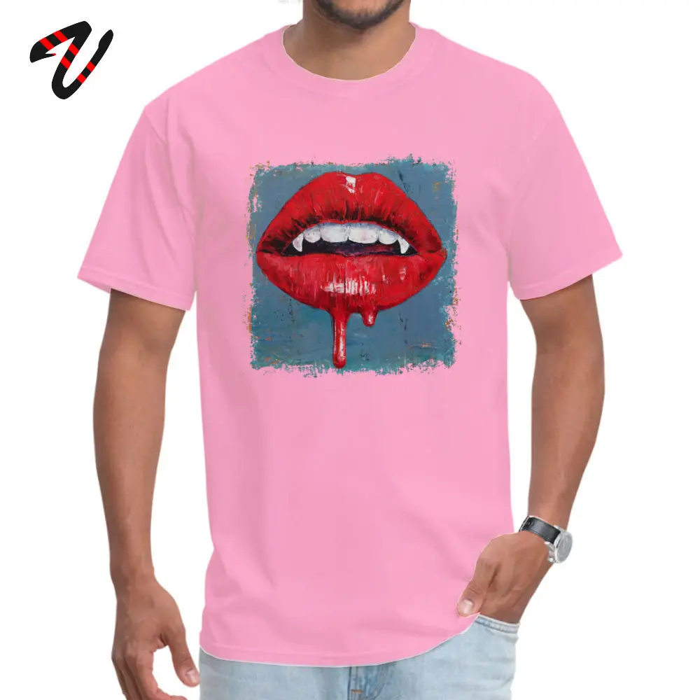 Vampire T-shirts Coupons Short Sleeve Casual 100% Cotton Round Collar Men Tops Shirts Party Sweatshirts Summer Vampire 12857 pink