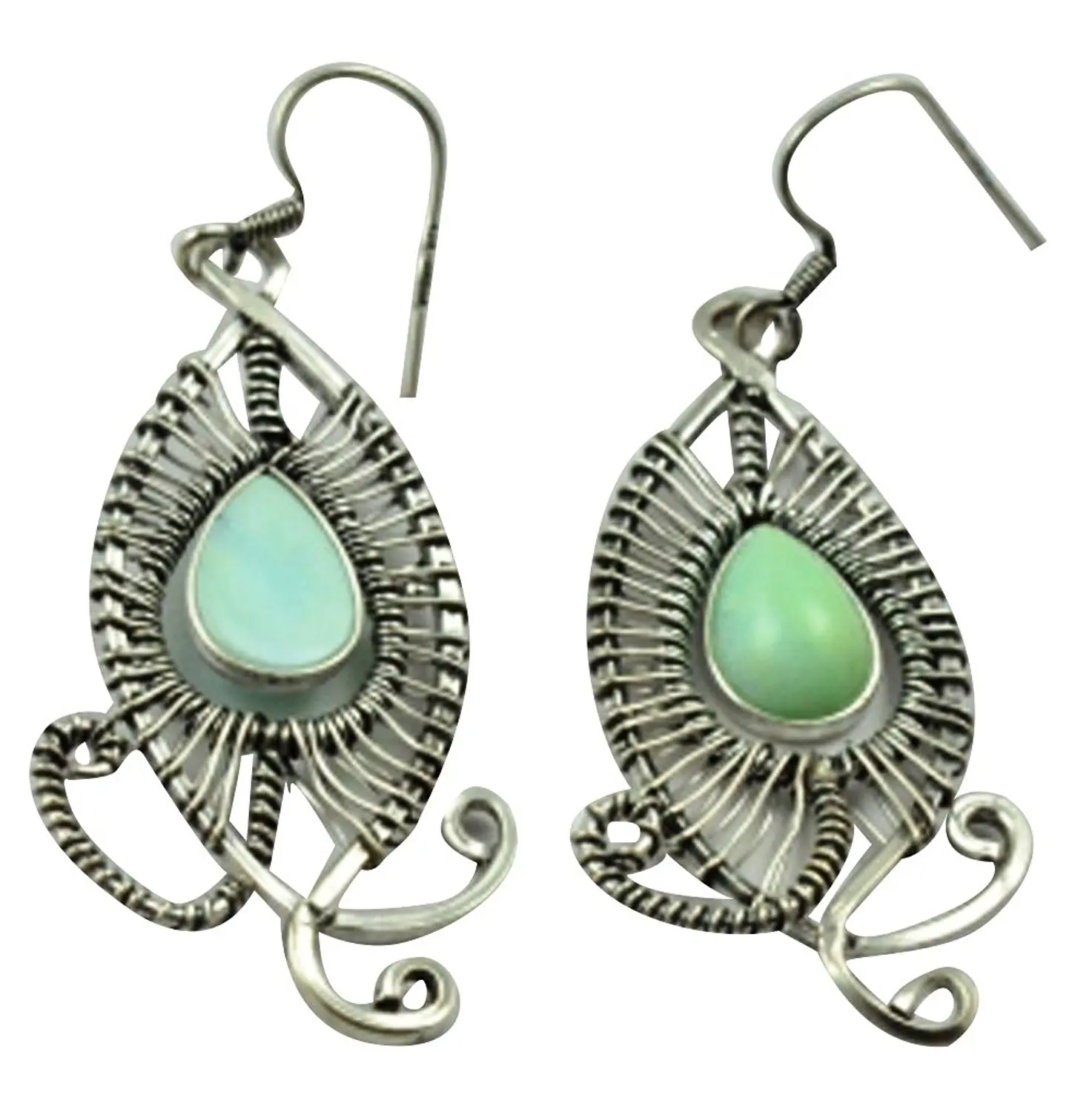 

Lovegem Genuine Larimar Earrings 925 Sterling Silver, 60 mm, AE2221