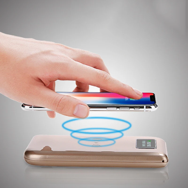 Portable 10000mah QI Wireless Charger Power Bank with Digital Display External Battery Dual USB Powerbank for iPhone Samsung Portable 10000mah QI Wireless Charger Power Bank with Digital Display External Battery Dual USB Powerbank for iPhone Samsung