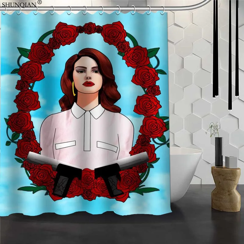 Lana Del Rey пользовательские занавески для душа водонепроницаемая ткань для ванной 180X200cm165X180cm полиэстер ткань занавеска для ванной комнаты - Цвет: 4