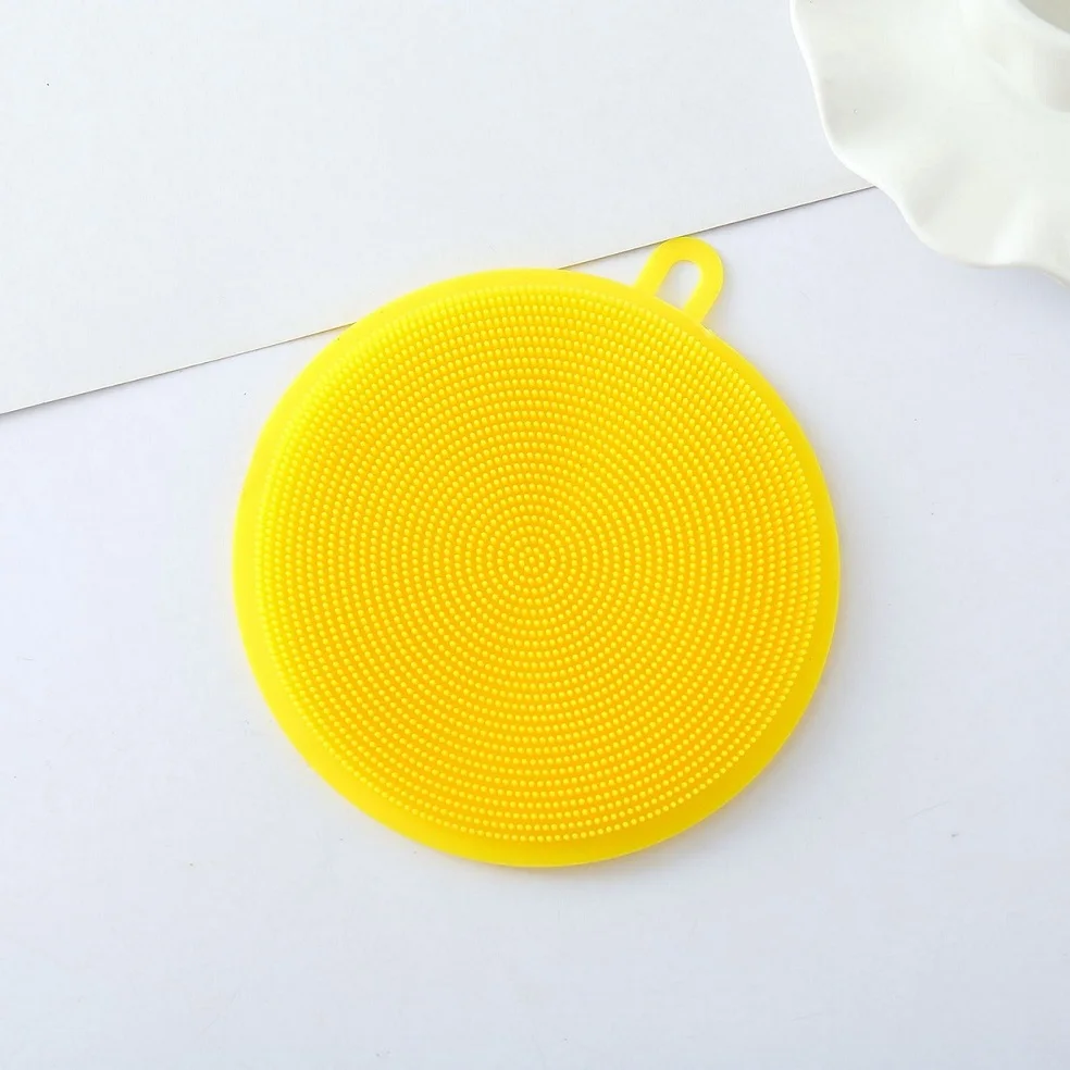 New Better Magic Sponge Silicone Scrubber For Mild Scrubbing Brush Bowl Pot Pan Cleaner Heat-resistant Pads 1PC Dropshipping - Цвет: SiliconeSpongeYellow