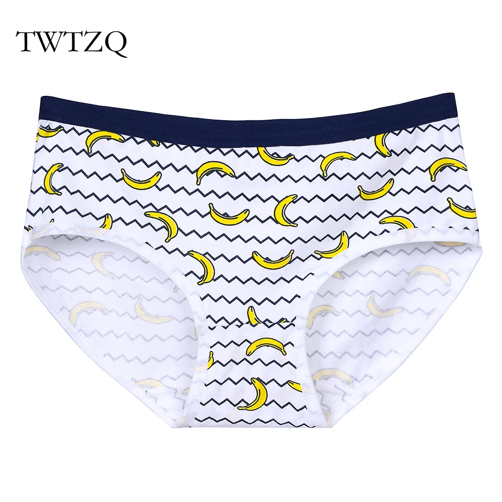 Женские хлопковые трусики TWTZQ нижнее белье в полоску с бананами для девушек