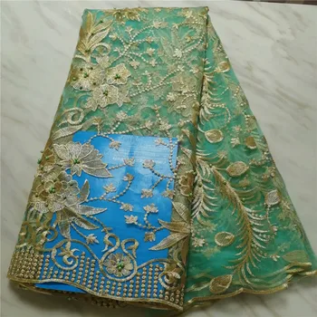 

African Lace Fabrics Embroidered Nigerian Guipure Cord Lace Fabrics High Quality French Lace Fabric beads for wedding pl82-53