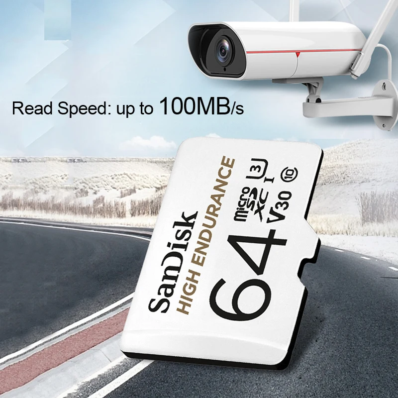 SanDisk ޸ ī    ͸ 32 Ⱑ Ʈ 64 Ⱑ Ʈ MicroSD ī SDHC/SDXC C10 100 ްƮ/ TF ī  ͸