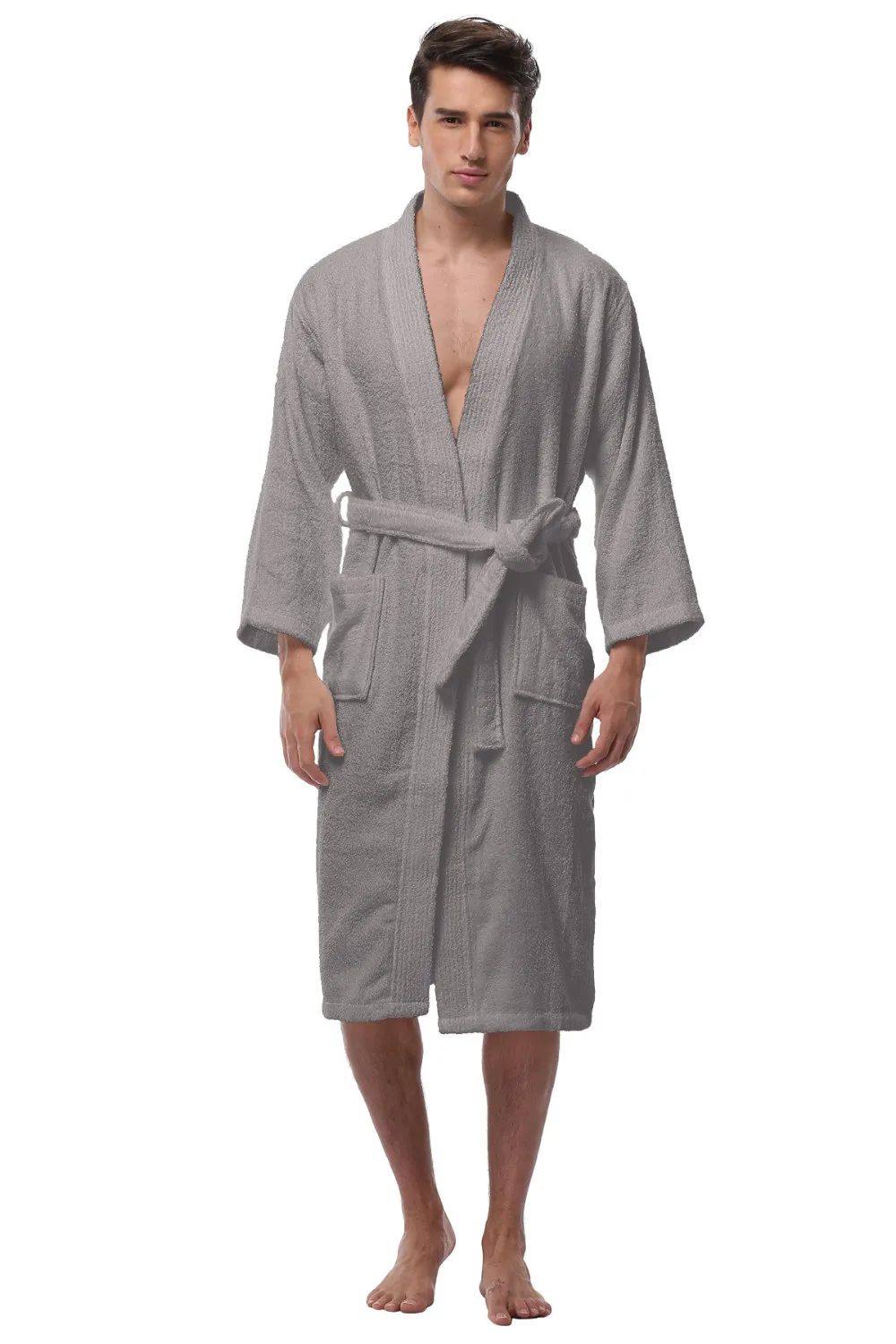 Высококачественный зимний теплый хлопковый мужской Халат, пижама с длинным рукавом, кимоно, халаты для отеля, спа, мягкий плюшевый халат, ночная рубашка, Пижама