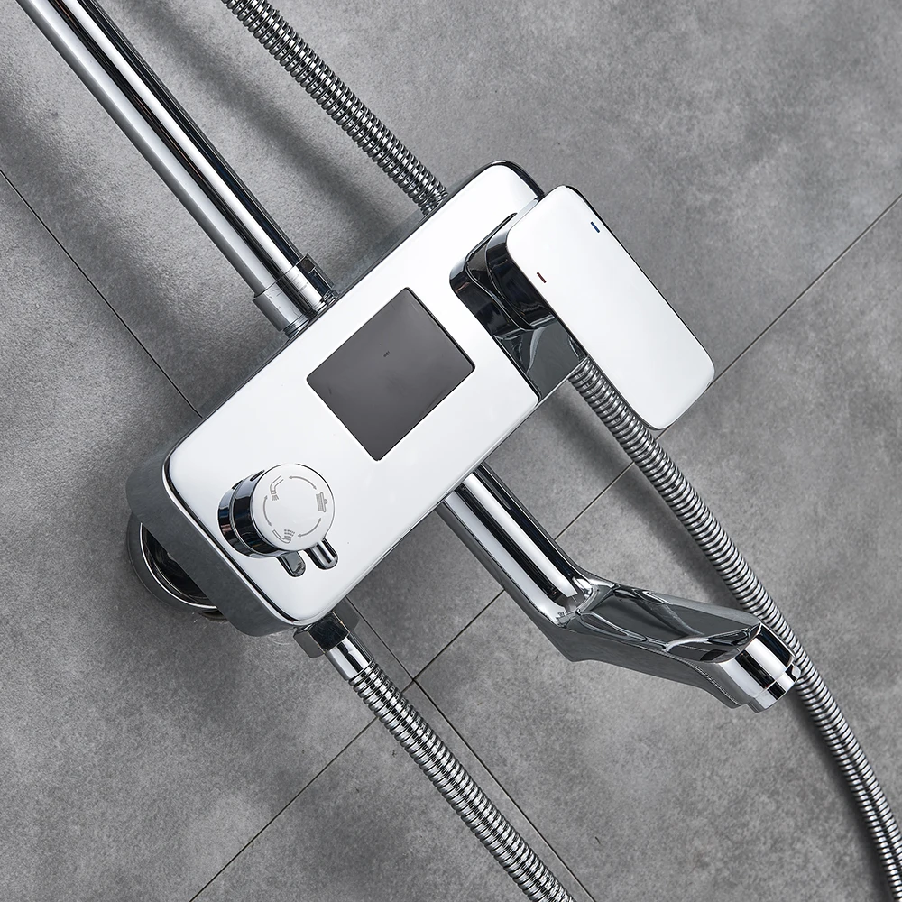 Хромированный душевой кран для ванны, душевой кран, набор для душа ...