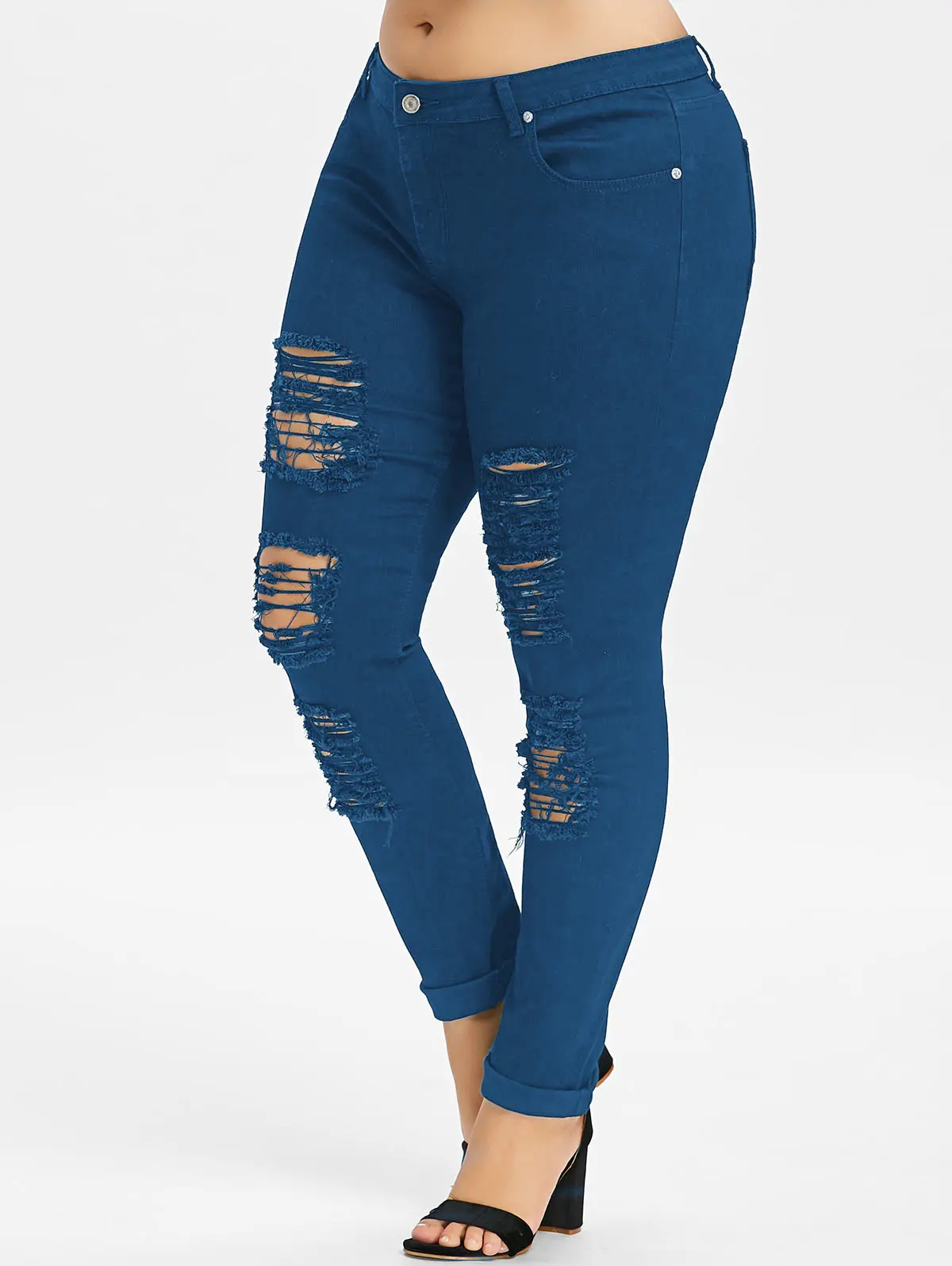 Wipalo размера плюс пять карманов потертые узкие джинсы женские брюки повседневные обтягивающие однотонные джинсовые брюки карандаш брюки женская одежда