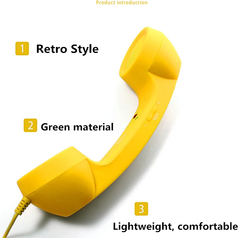 Classic Retro 3 5 mm Telephone Receivers Handset Earphone Retro Telephones Anti radiation Receiver Cellphone For iPhone 4s 5 6 7