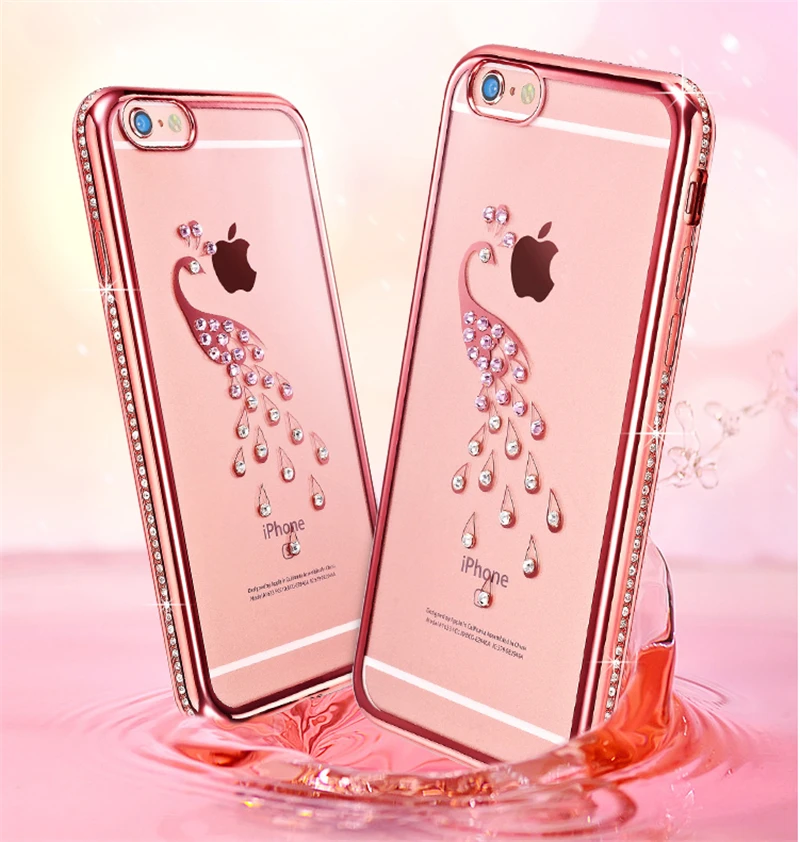 

Rhinestone Case For iPhone 7 8 Plus Case Glitter Patterned Luxury Diamond TPU Cover For iPhone X 6 6S Plus 5 5S SE Phone Case