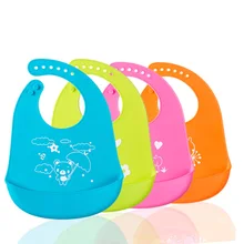 Детские силиконовые нагрудники Водонепроницаемые Детские нагрудник малыша для мальчиков и девочек Милая Регулируемая бандана