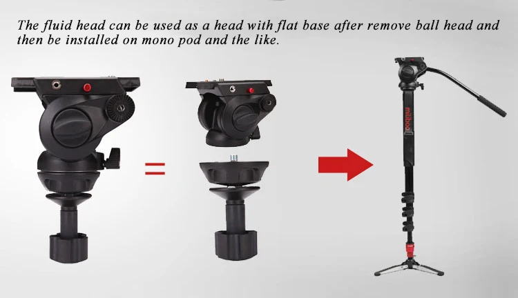 Miliboo MTT609A профессиональная сверхмощная гидравлическая головка шаровой штатив камера для видеокамеры/DSLR Поддержка видео штатив нагрузка 15 кг мА