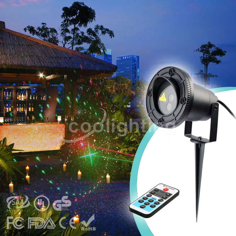 

High quality Christmas 8 patterns of red and green lawn lamp remote waterproof courtyard lawn lights laser lights