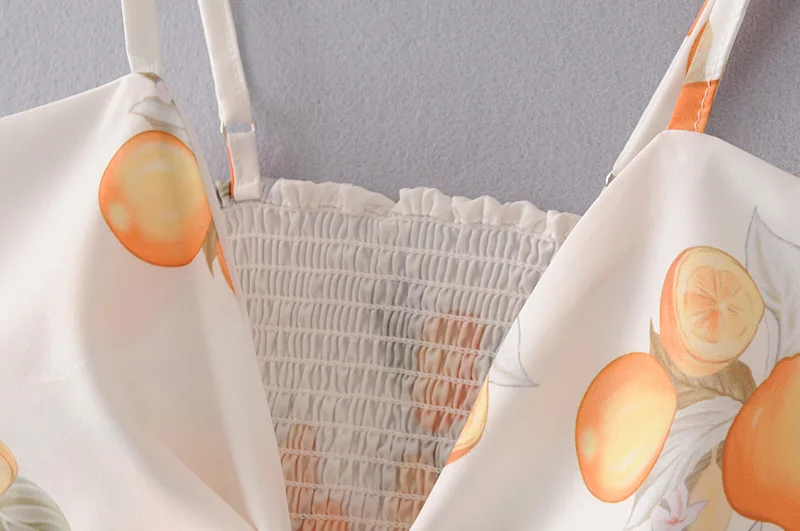 SheMujerSky Растениеводство Топ Bralette с лимонным принтом летние Cami Top пляжного отдыха с бантом Топы camisas mujer