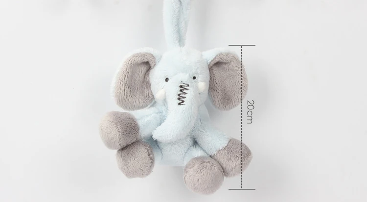 Baby Music Elephant Plush Soft Toy Blue Appease Elephant Animal Stuffed Rattles Doll Sleep Comfort Doll For Calm Educational Toy (8)
