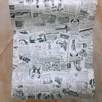 

Retro Stereo Newspaper Pattern Wall Paper Waterproof Wall Stickers Self-adhesive Vintage Stickers Wallpaper 45 * 100 cm
