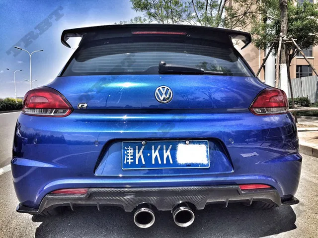 VW Scirocco R Carbon Fiber Rear Diffuser Scirocco R Middle Exhaust holes Rear Lip Rear Bumper