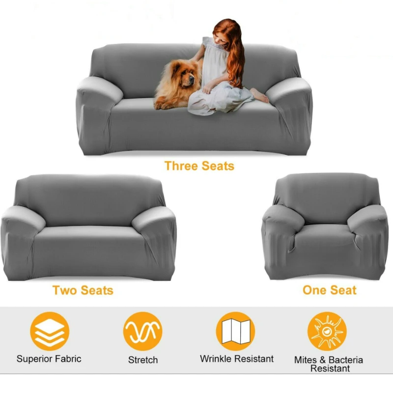 

Gray 1/2/3-seater Sofa cover all-inclusive slip-resistant sectional elastic full Couch Protector Cover sofa Towel Protect Case