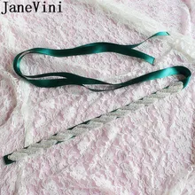 JaneVini стразы свадебный пояс вышитый бисером сатин лента для подружки невесты Свадебные платья Пояс Свадебные аксессуары кружевные ленты ремни