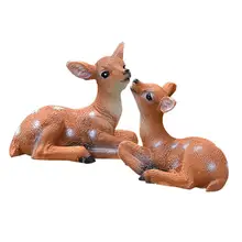 Gardening Micro-Landscape Garden Statues Resin Mini Simulated Deer Animal Park Yard statues For Home Living Table Decoration