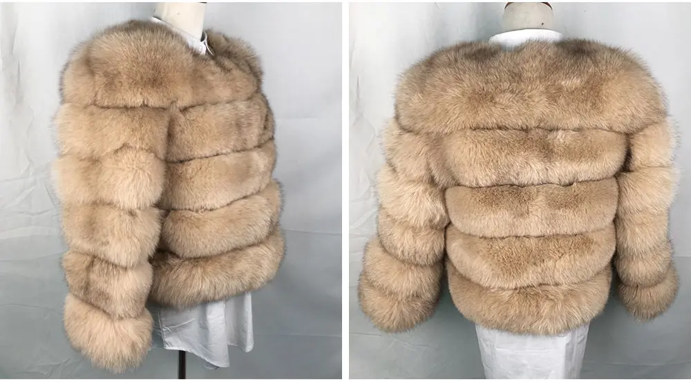Furealux популярная шуба из натурального меха для женщин, Меховая куртка высшего качества, толстая 50 см, короткая зимняя куртка из натурального Лисьего меха