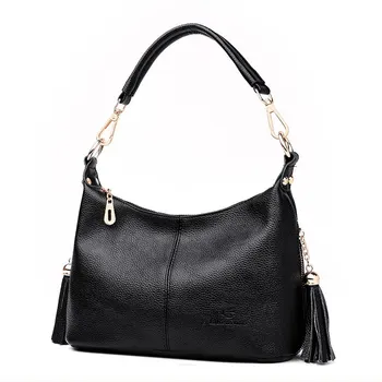 

Chu JJ Fashion Tassel Shoulder CrossBody Bag Ladies Cow Leather Messenger Bags Women Bags Women's Genuine Leather Handbags