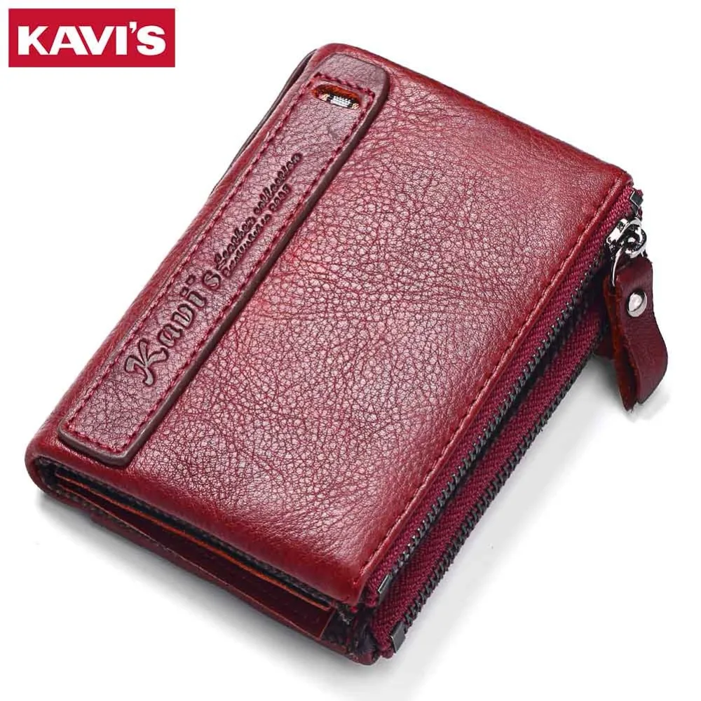 KAVIS 100% Genuine Leather Vintage Small Women Wallets Female Womens Wallet Zipper Design With Coin Purse Pockets Mini Walet KAVIS 100% Genuine Leather Vintage Small Women Wallets Female Womens Wallet Zipper Design With Coin Purse Pockets Mini Walet