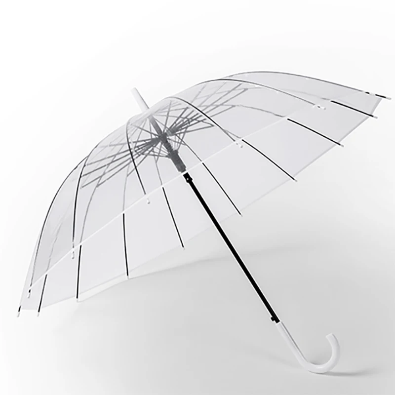 

2019 white 16k Good quality Transparent Umbrella Rain men Umbrella Parasol Women Umbrella Rain Women Cute Clear
