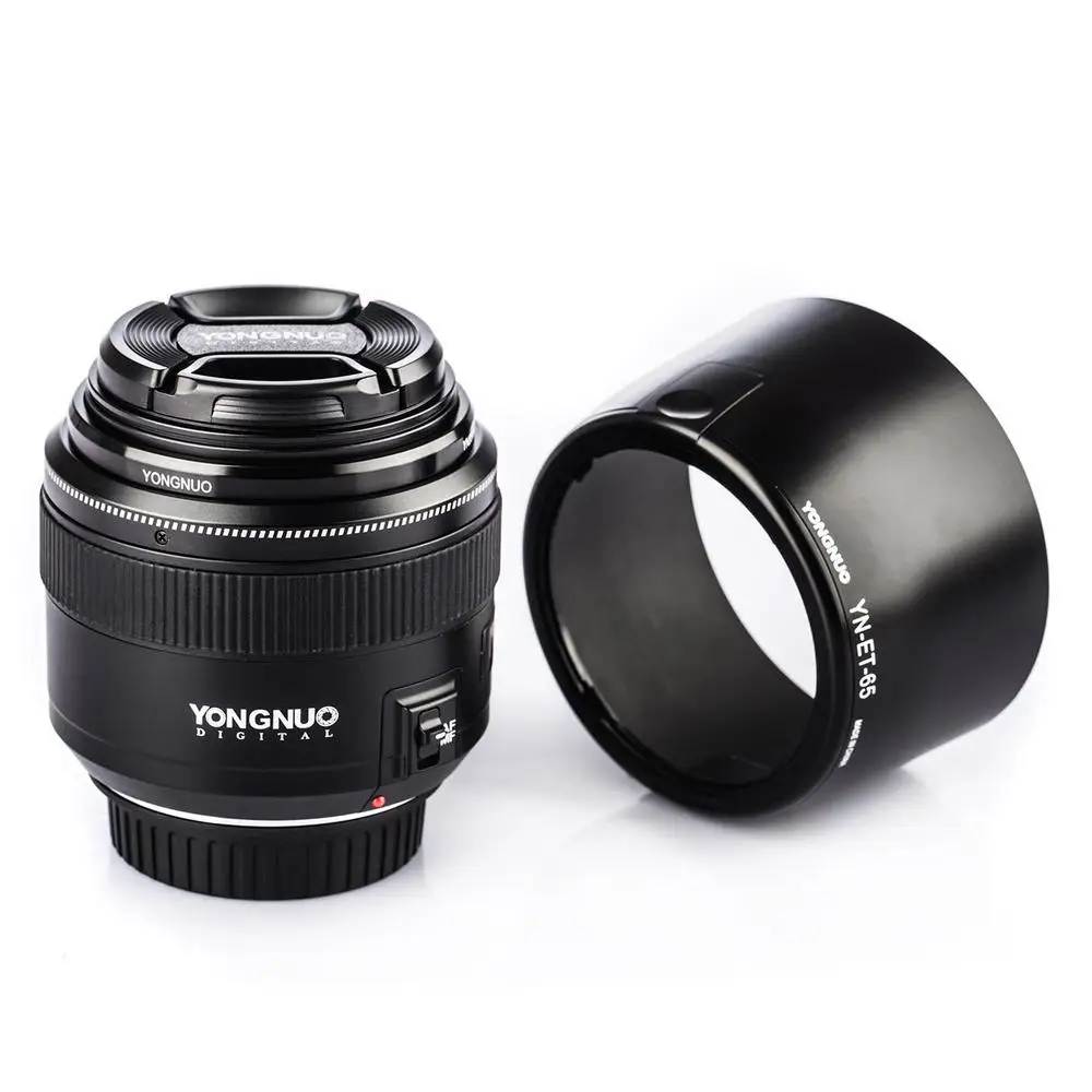 YONGNUO YN85mm F1.8 объектив+ бленда Стандартный Средний телеобъектив с фиксированным фокусом для камеры Canon EF 7D 5D Mark III 80D 70D