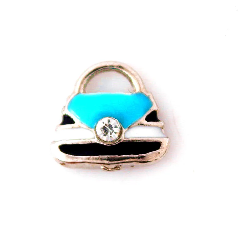 

Floating Charms Fit Floating Locket Bracelet Lovely Bags Alloy Charms Living Glass Memory Lockets DIY Accessory Jewelry 10pcs