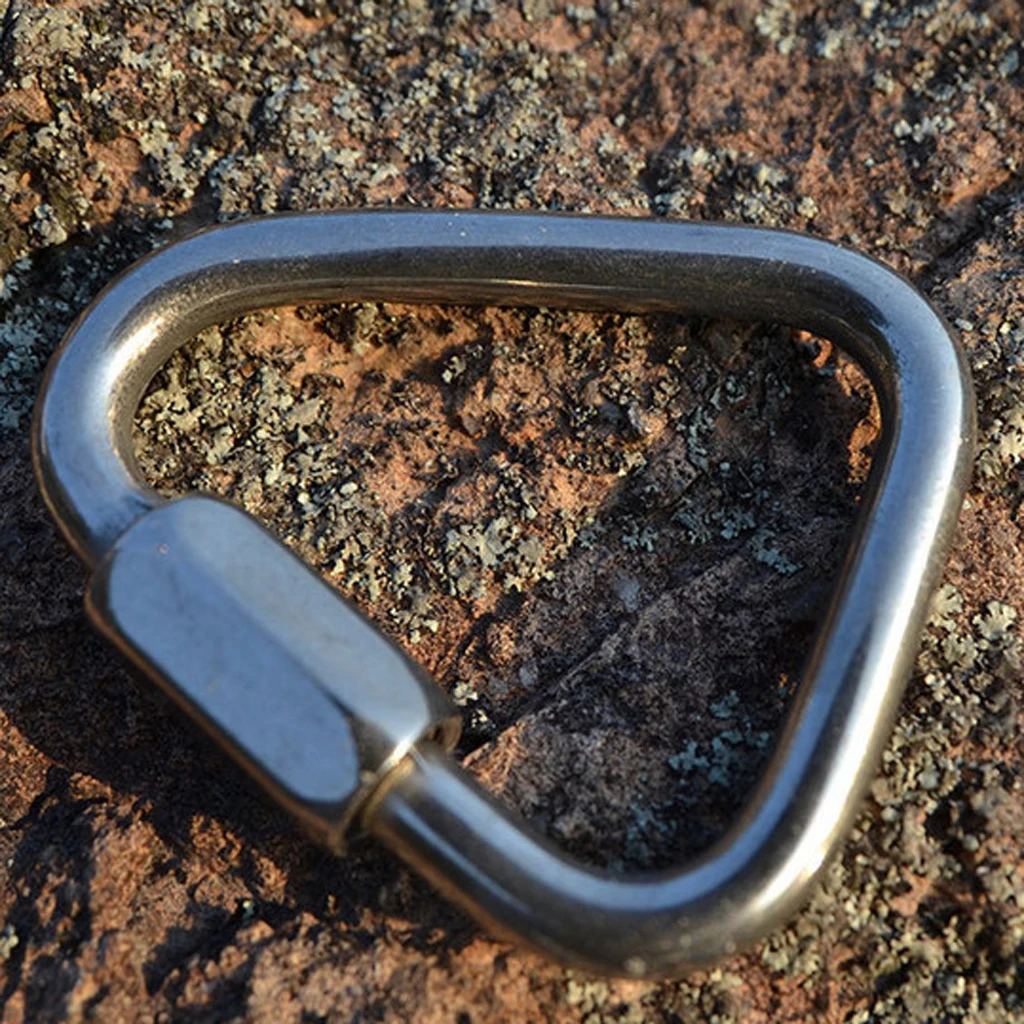 Durable Small Mountaineering Climbing 12KN Triangle Carabiner Hiking Keychain Snap Clip Hook Kettle Buckle Carabiner Accessories
