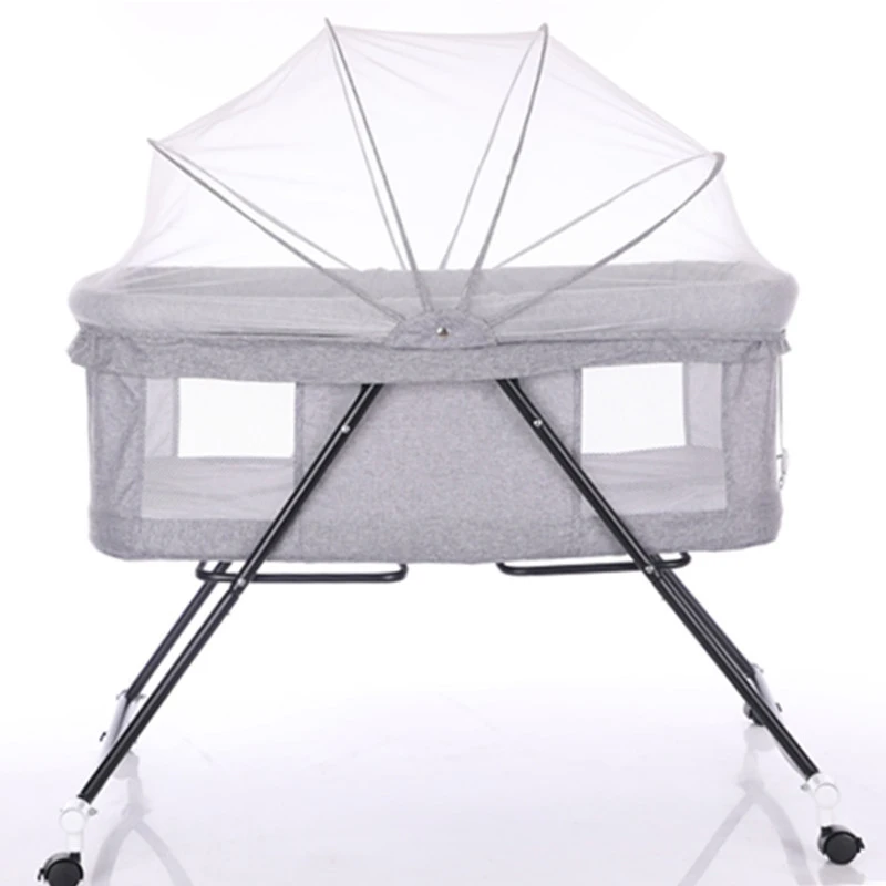 

Multi-function Portable Baby Bed For Kids With Parents' Normal Big Bed Infant Travel Sleeper Cot Breathable Folding Rocking Crib