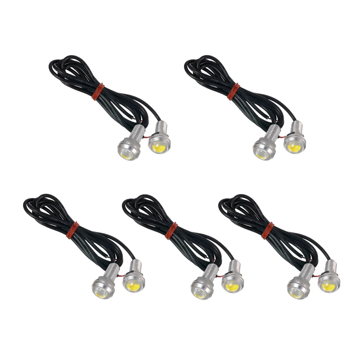 

10pcs Universal Waterproof 18mm Eagle Eye LED Lights Car Motor DRL Backup Lights Bulbs (White Light)
