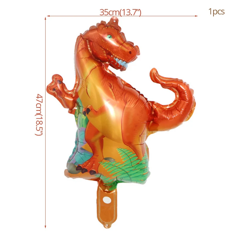 Мультфильм зеленый мотив динозавра висящий баннер одноразовые, для капкейков обертка попкорн коробочка, мыльница для детей день рождения украшения - Цвет: 1pcs Foil Balloon
