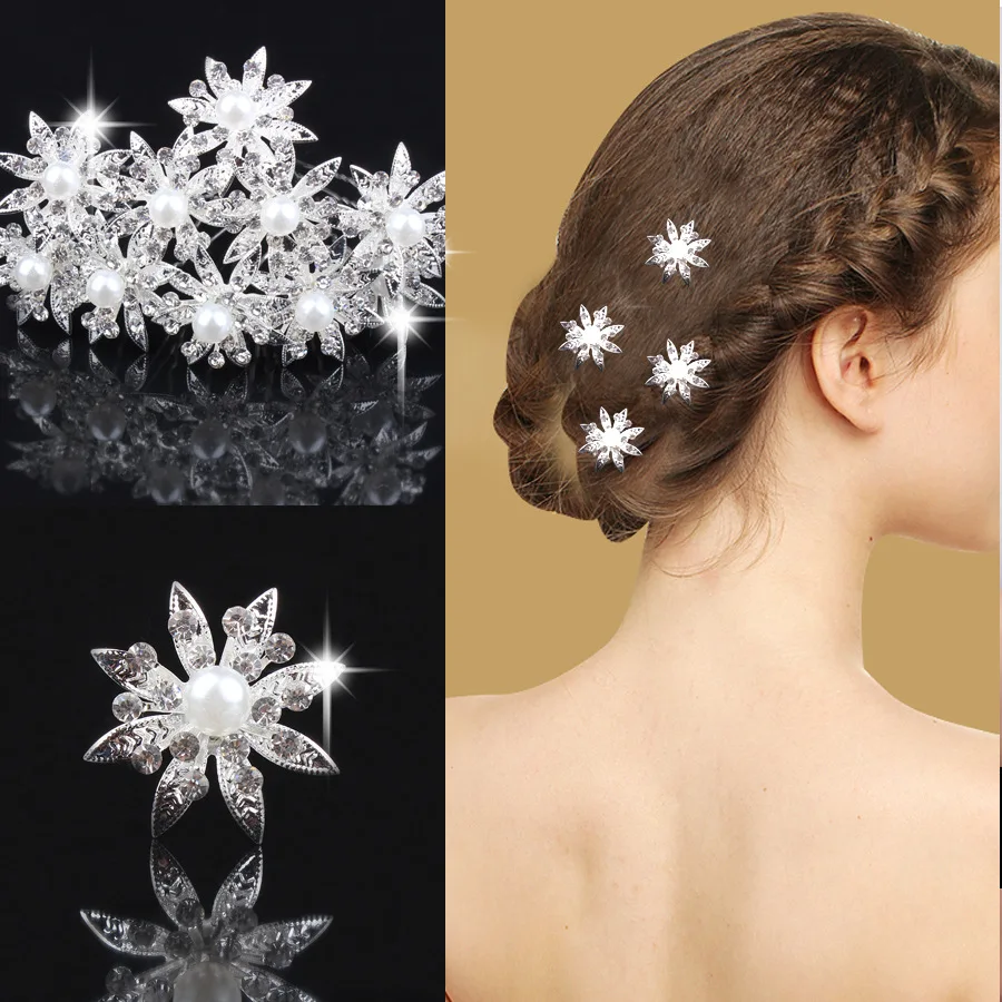 10pcs lot Fashion Charming Crystal  wedding  hair  