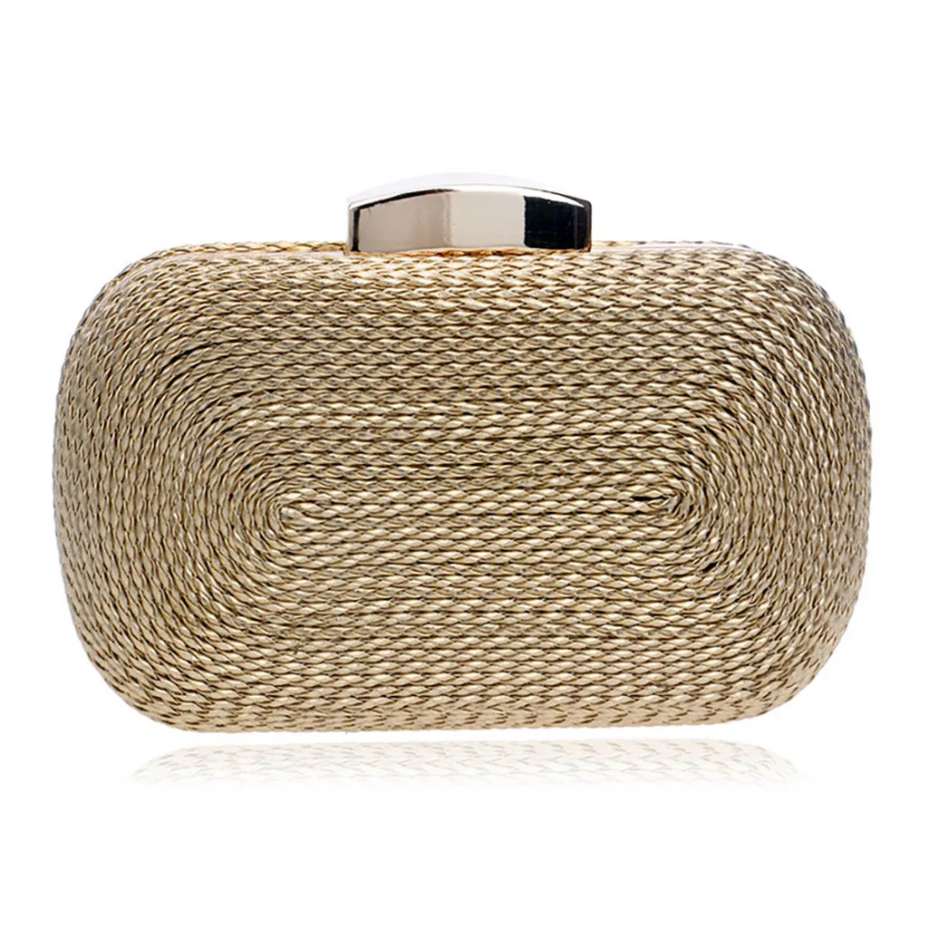 

Fashion Women Messenger Bags Knitted Style Vintage Metal Day Clutches Small Purse Evening Bags For Wedding Party Bag June19