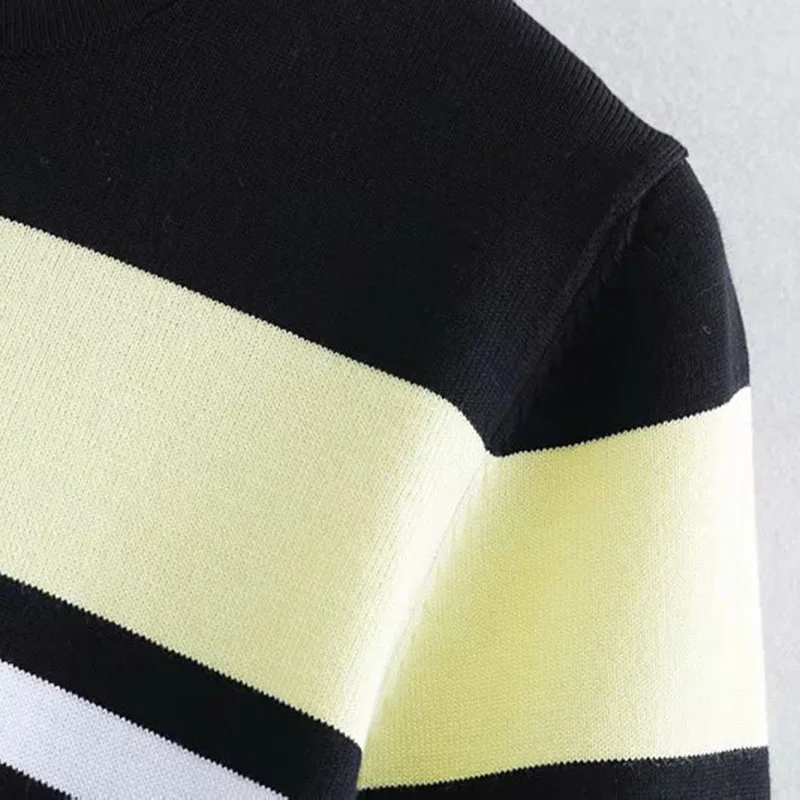 Spring Female Pillovers Sweater Stripe O-Neck Coat Short Casual Women Half Knitted Thin Jacket Female Outerwear Sweater Tops Spring Female Pillovers Sweater Stripe O-Neck Coat Short Casual Women Half Knitted Thin Jacket Female Outerwear Sweater Tops