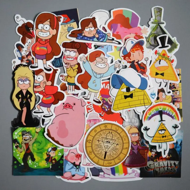 

25pcs/Lot Cartoon Gravity Falls Cool Graffiti Sticker For Luggage Suitcase Skateboard Adesivi PVC Waterproof Stickers Pegatinas