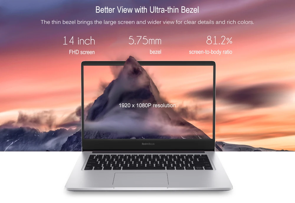 Оригинальный ноутбук Xiaomi Redmibook 14 дюймов Intel Core i5-8265U/i7-8565U 8 Гб DDR4 2400 память для компьютера NVIDIA GeForce MX250