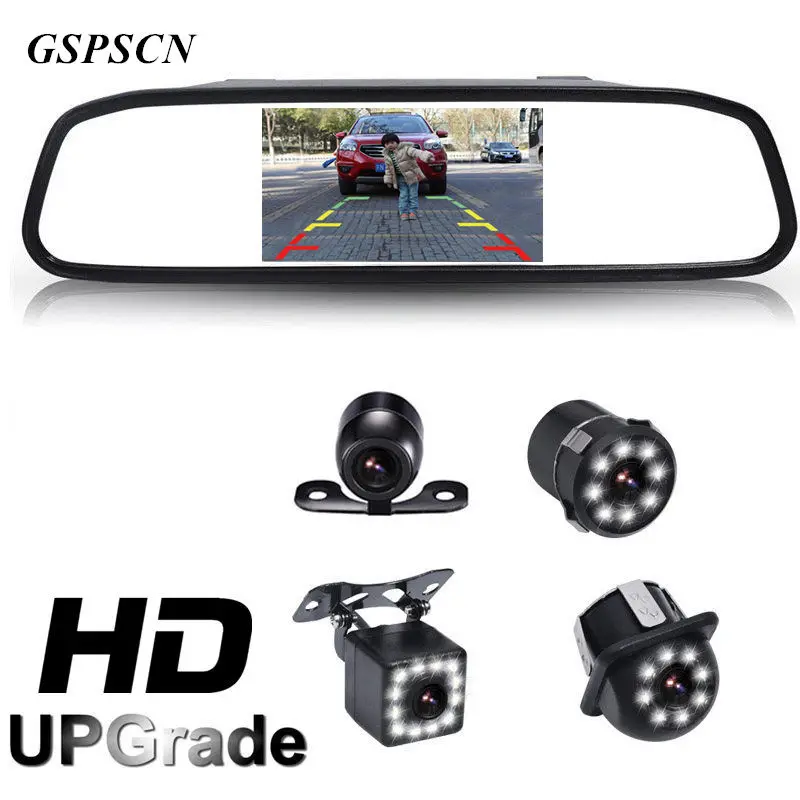 GSPSCN 2 in 1 Car 12 LED Night Vision Rear View Backup Camera With HD 4.3 GSPSCN 2 in 1 Car 12 LED Night Vision Rear View Backup Camera With HD 4.3