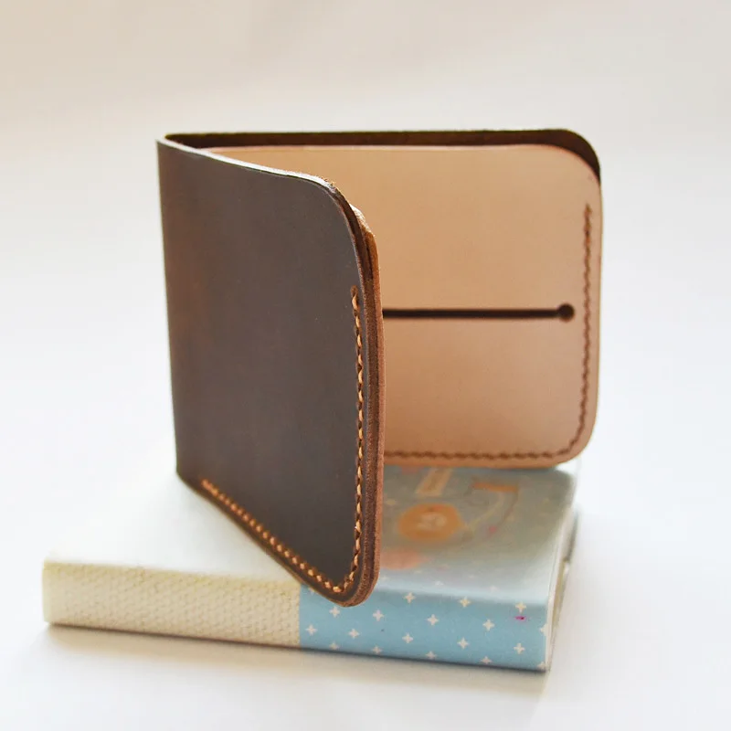

Handwork Brief Top Layer Cow Leather Mens Handmade Wallet Vintage Mens Wallet Leather Genuine Blanc handmade leather wallet