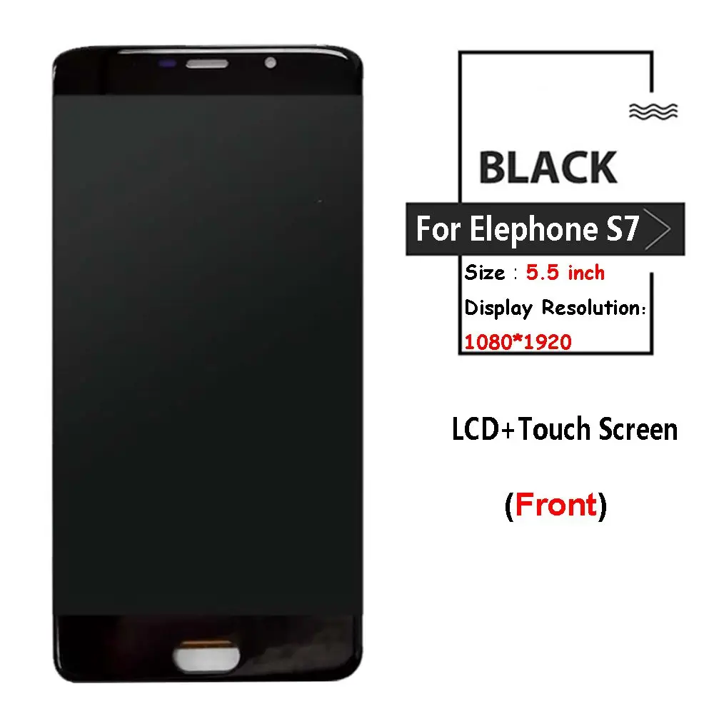 Черный/синий/Золотой для Elephone S7 ЖК-дисплей и сенсорный экран в сборе, дигитайзер, сменные инструменты для S7 lcd - Цвет: Черный