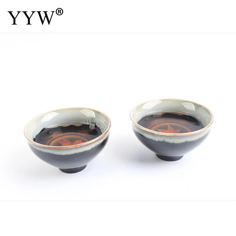 

1 Pcs Chinese Ceramic Tea Cup Maple Leaf Glaze Cup Kung Fu Teaset Small Porcelain Tea Bowl Teacup Tea Accessories Drinkware