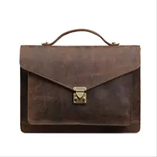 Винтажный Мужской портфель из натуральной кожи, мужские повседневные сумки на плечо, деловая сумка из воловьей кожи, сумка для ноутбука, сумка-мессенджер для мужчин