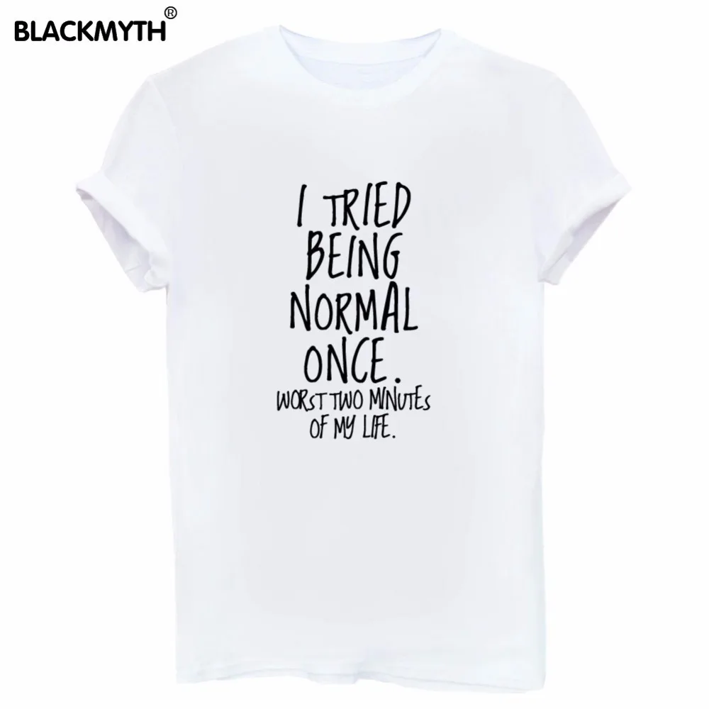 New Women S Punk Rock Style T Shirt I TRIED BEING NORMAL